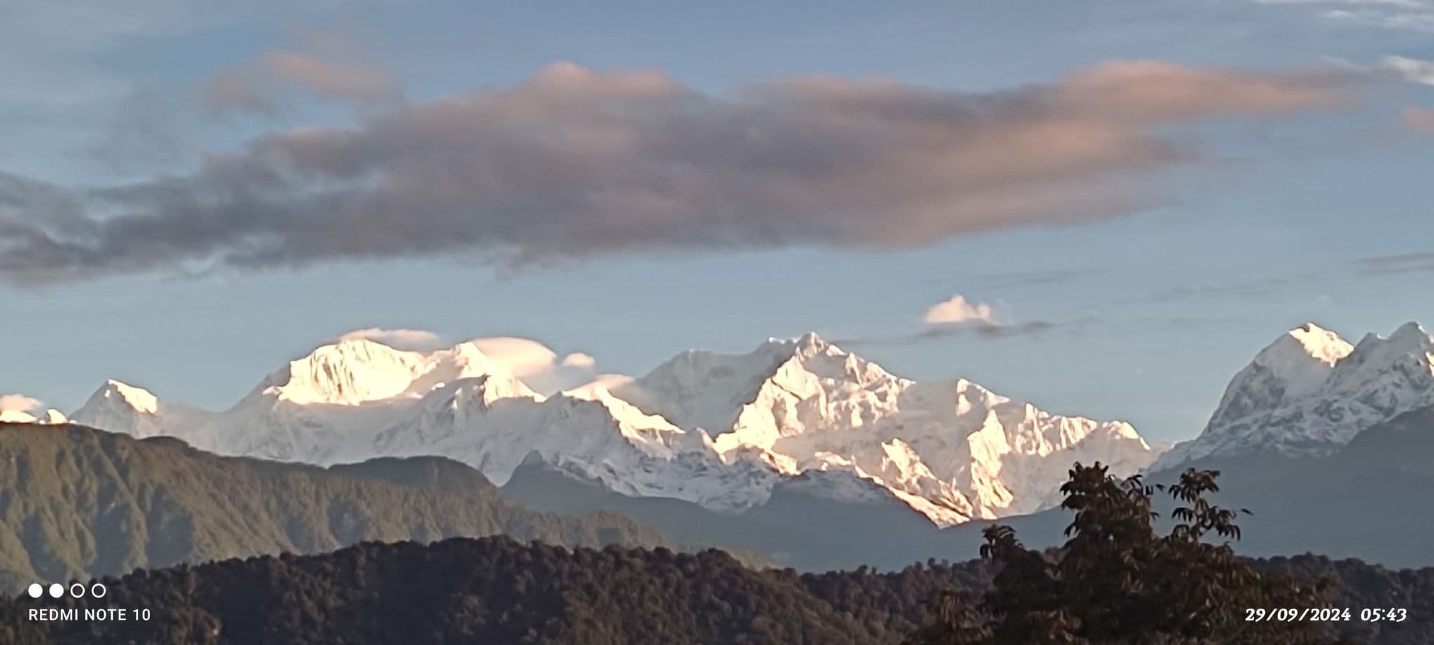 Kanchenjunga sunrise with golden peaks